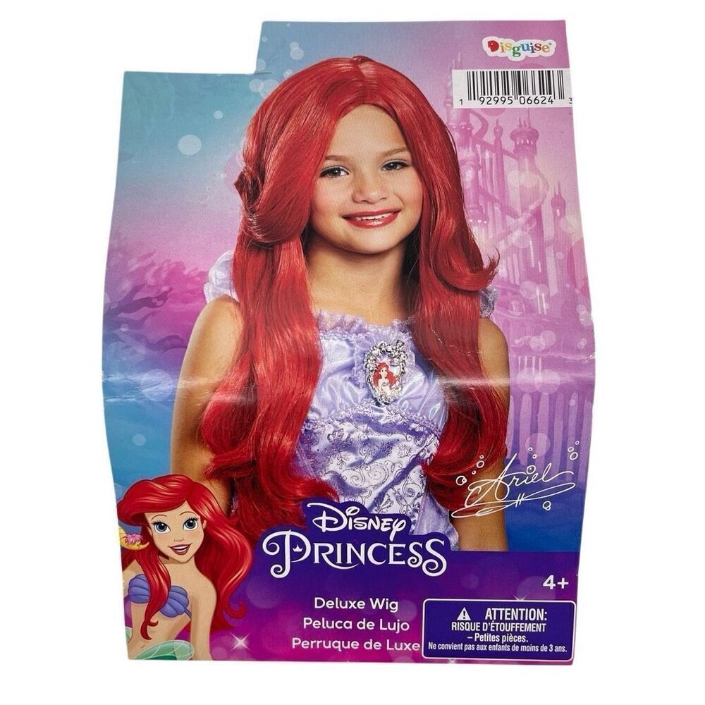 Disney Princess The Little Mermaid Ariel Red Deluxe Wig Kids Ages 4+ Halloween - Picture 2 of 14
